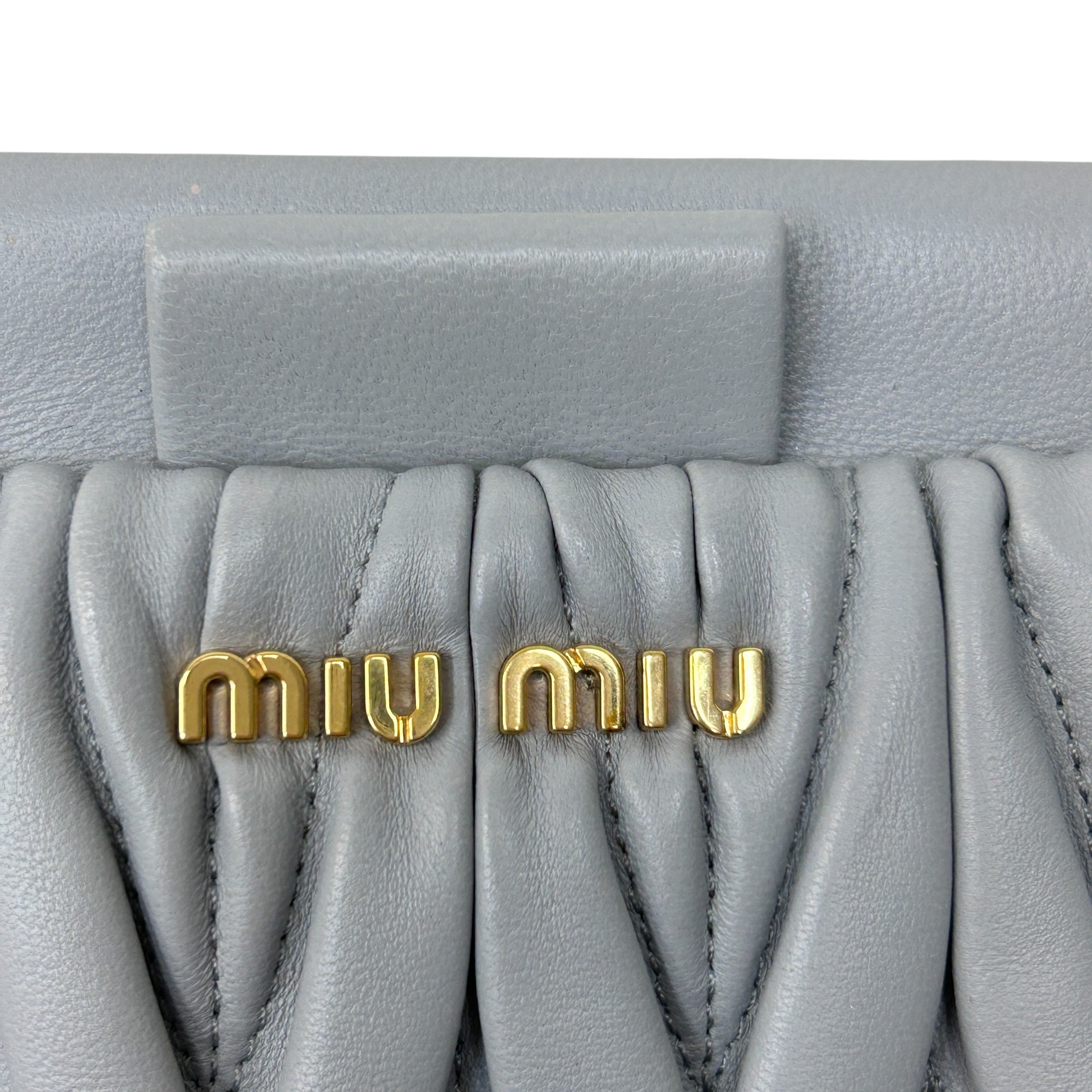 Grey Matelasse Nappa Leather Frame Bag w/GHW