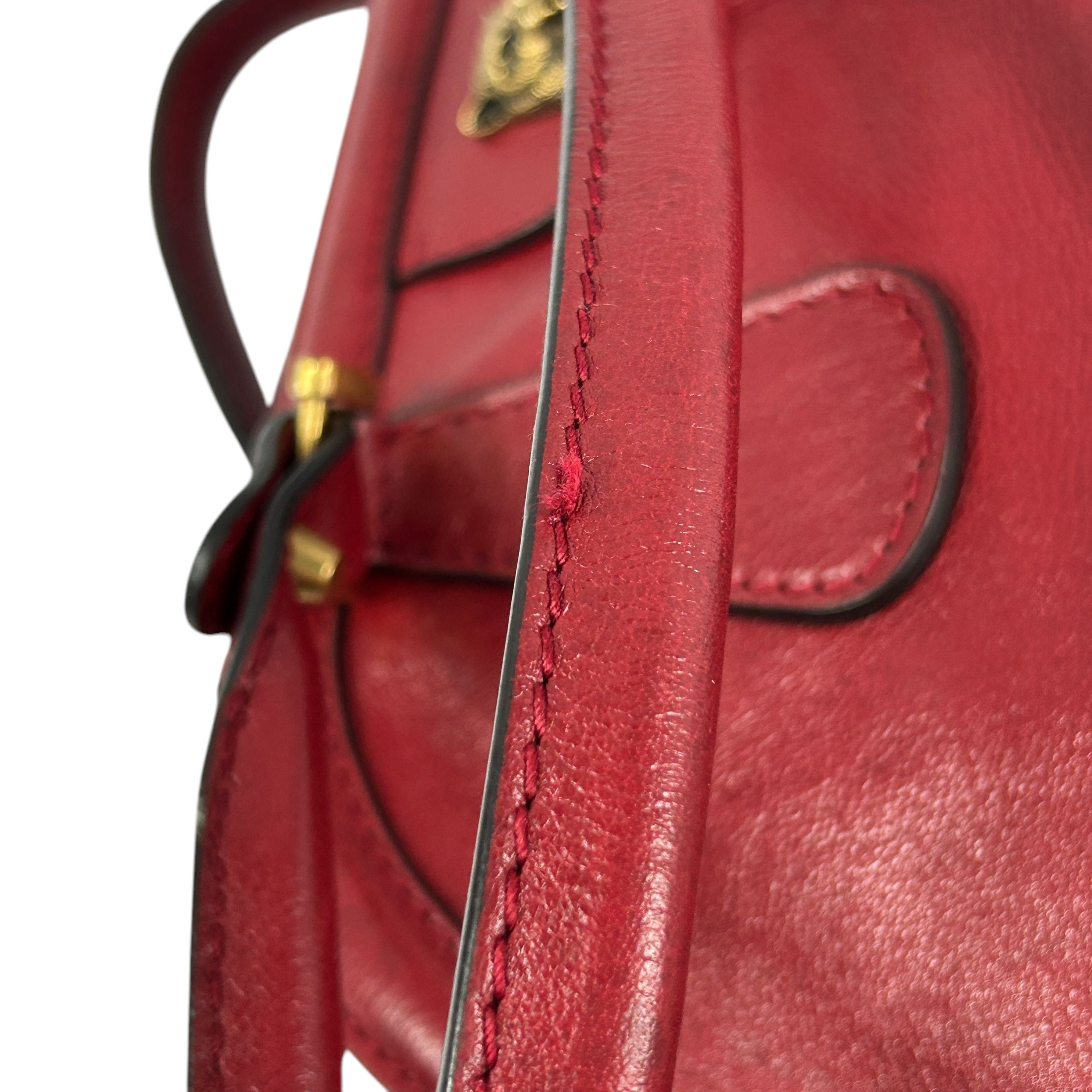 Red Calfskin Leather Re(Belle) Medium Shoulder Bag