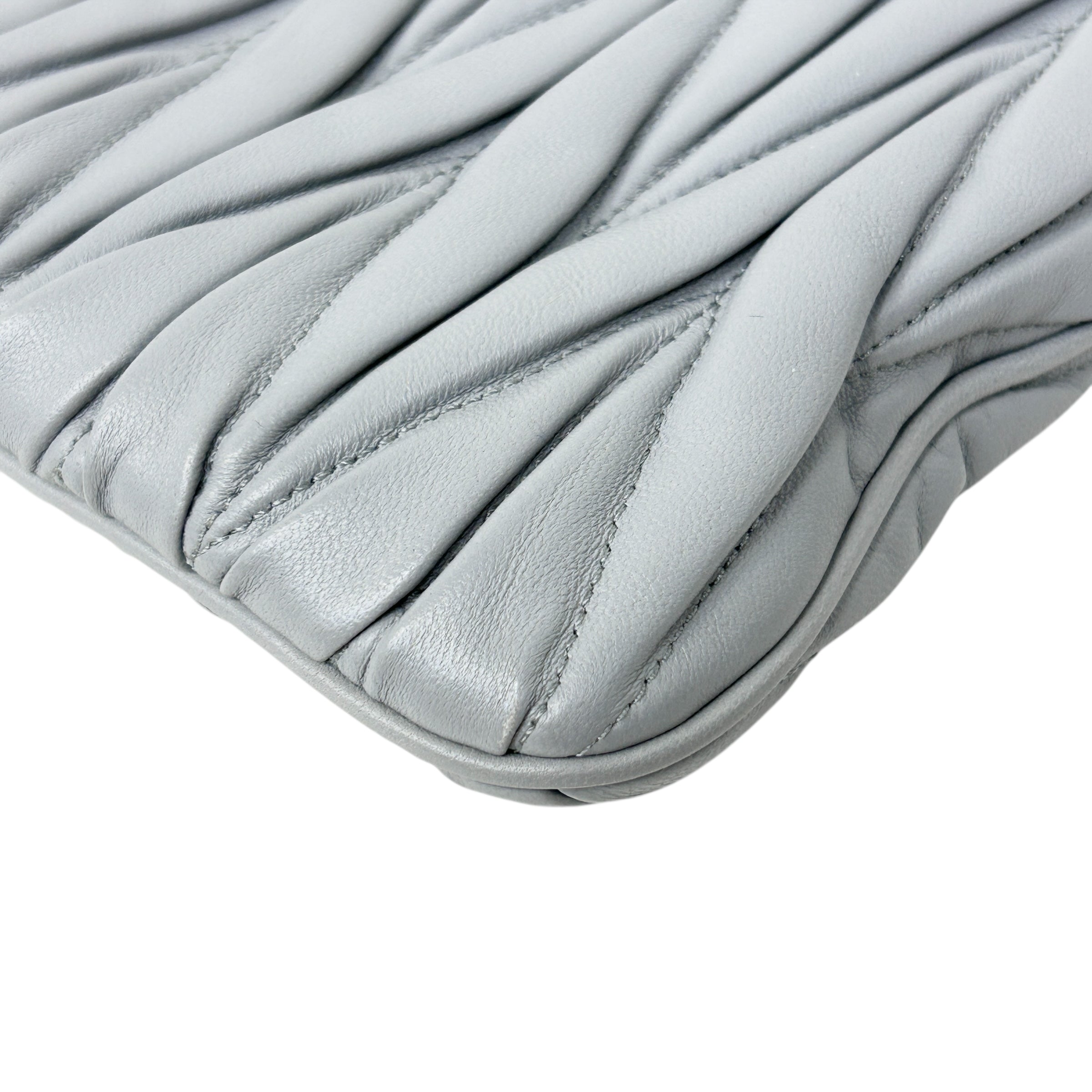 Grey Matelasse Nappa Leather Frame Bag w/GHW