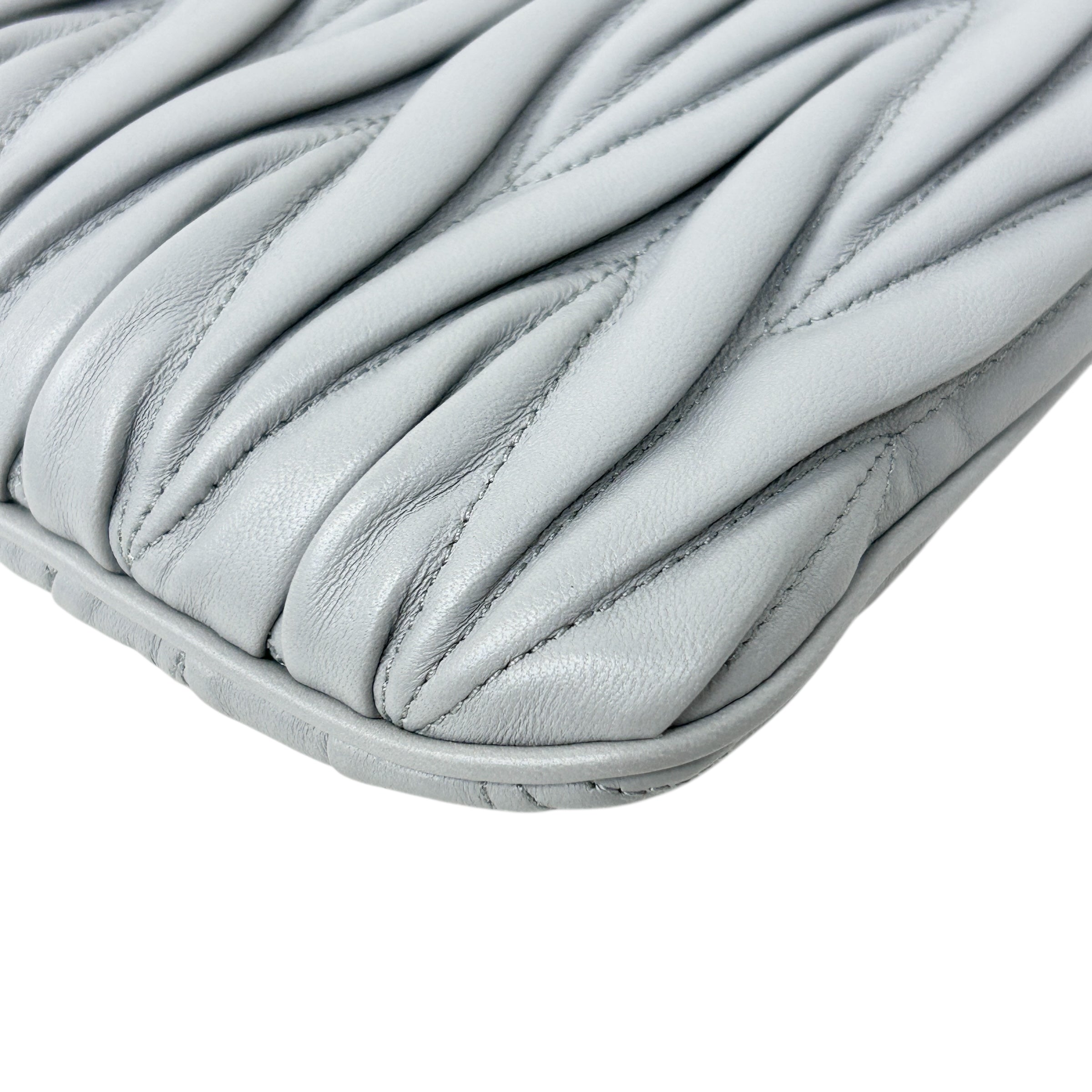 Grey Matelasse Nappa Leather Frame Bag w/GHW