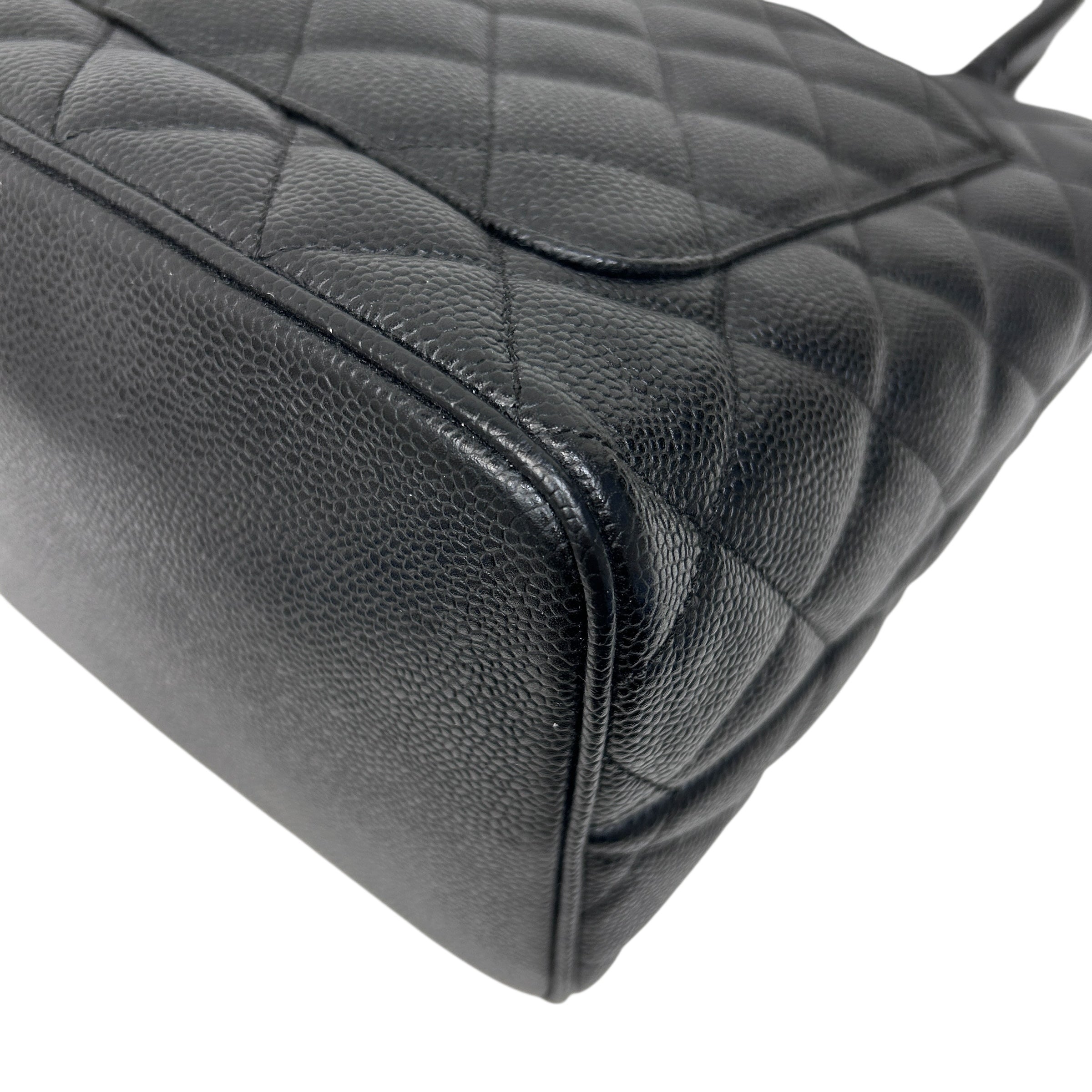 Black Quilted Caviar Leather Medallion Tote Bag w/GHW