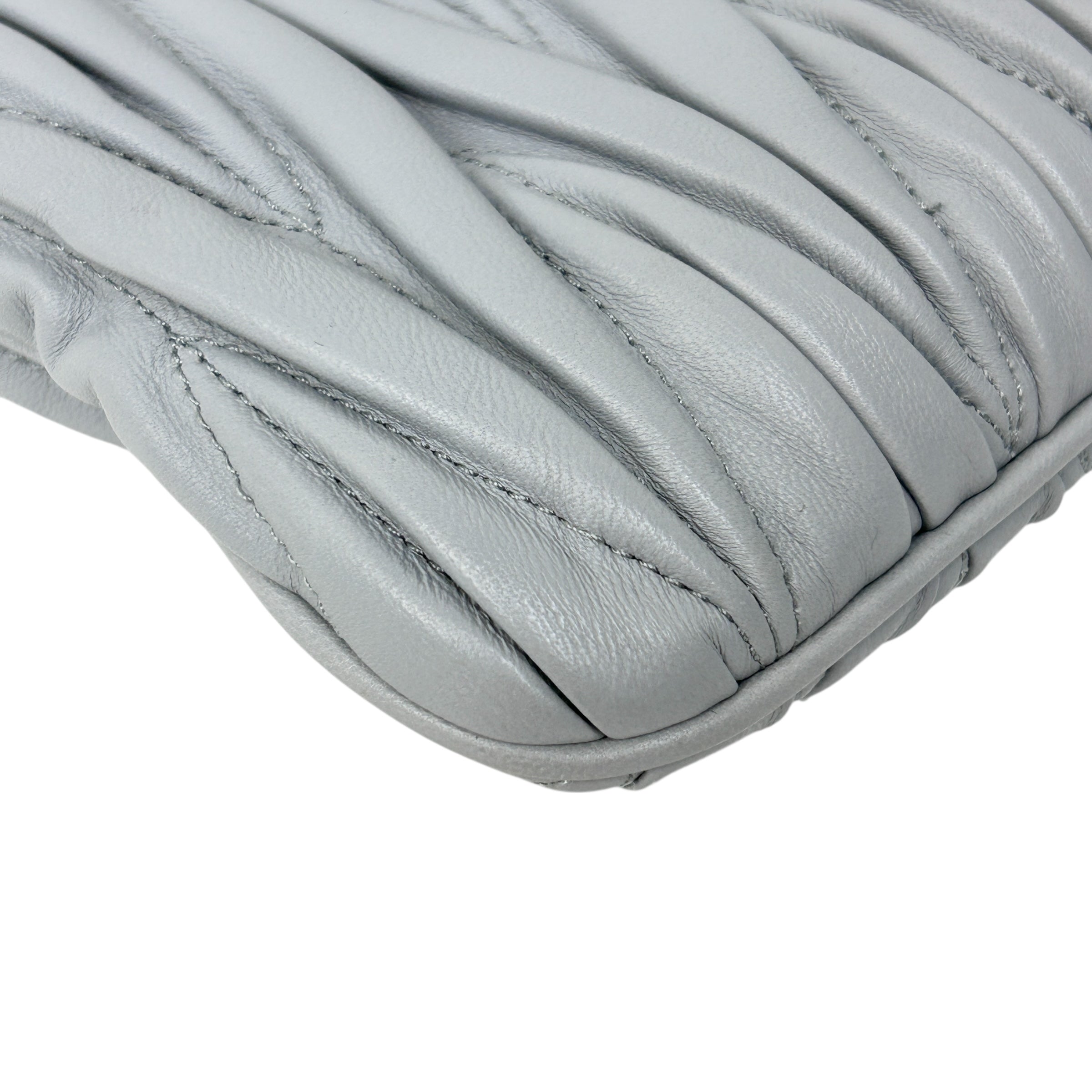 Grey Matelasse Nappa Leather Frame Bag w/GHW