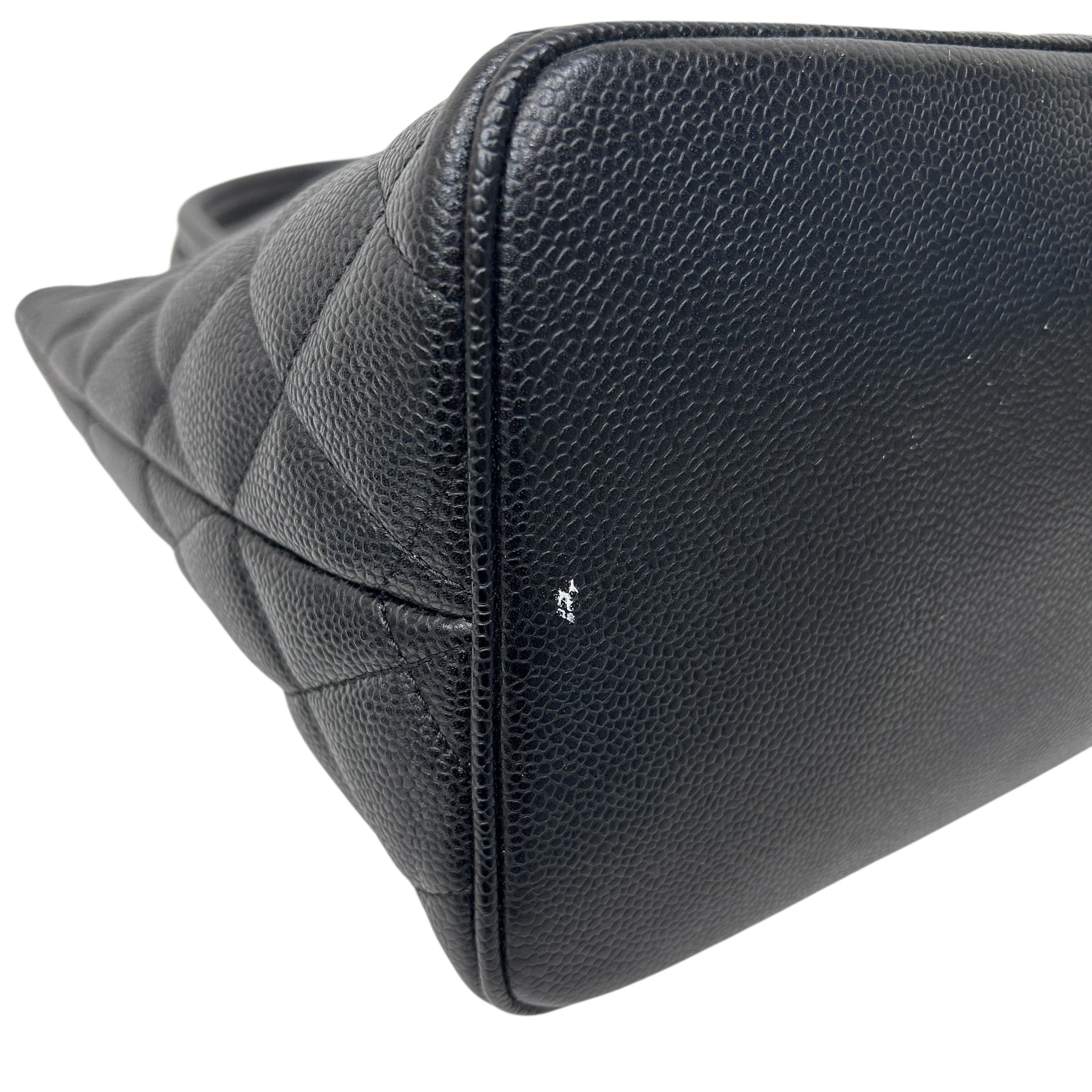 Black Quilted Caviar Leather Medallion Tote Bag w/GHW
