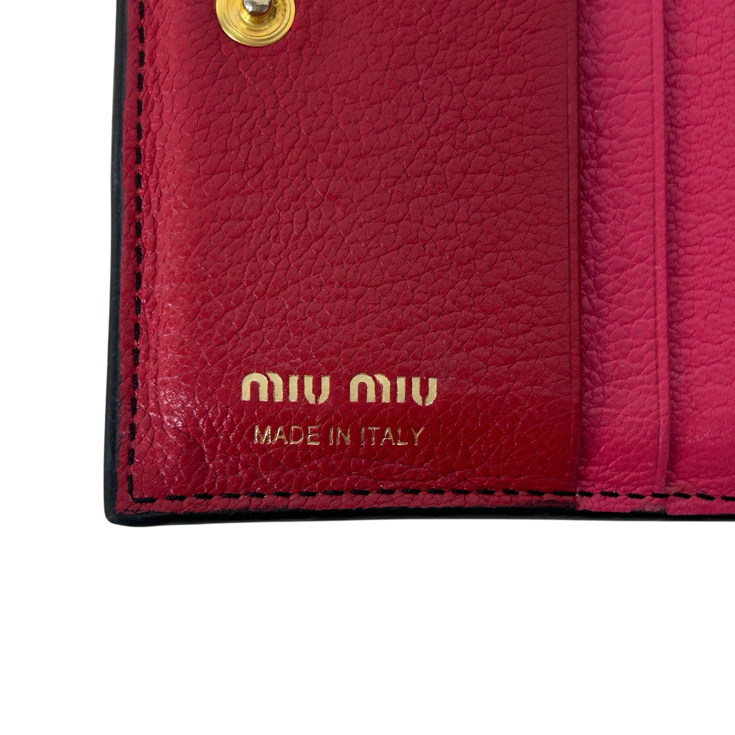 Vintage Black & Red Calfskin Bifold Wallet