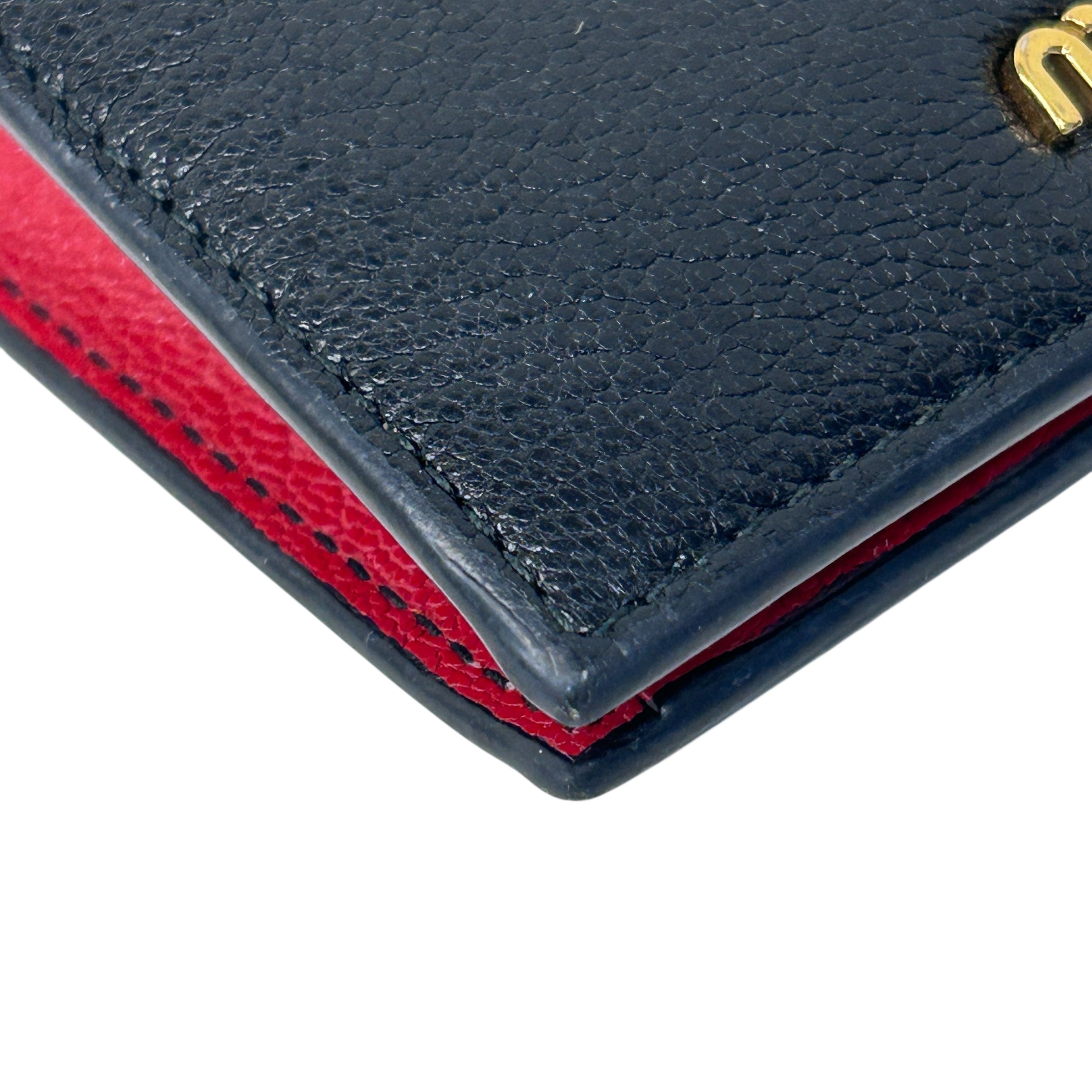 Vintage Black & Red Calfskin Bifold Wallet