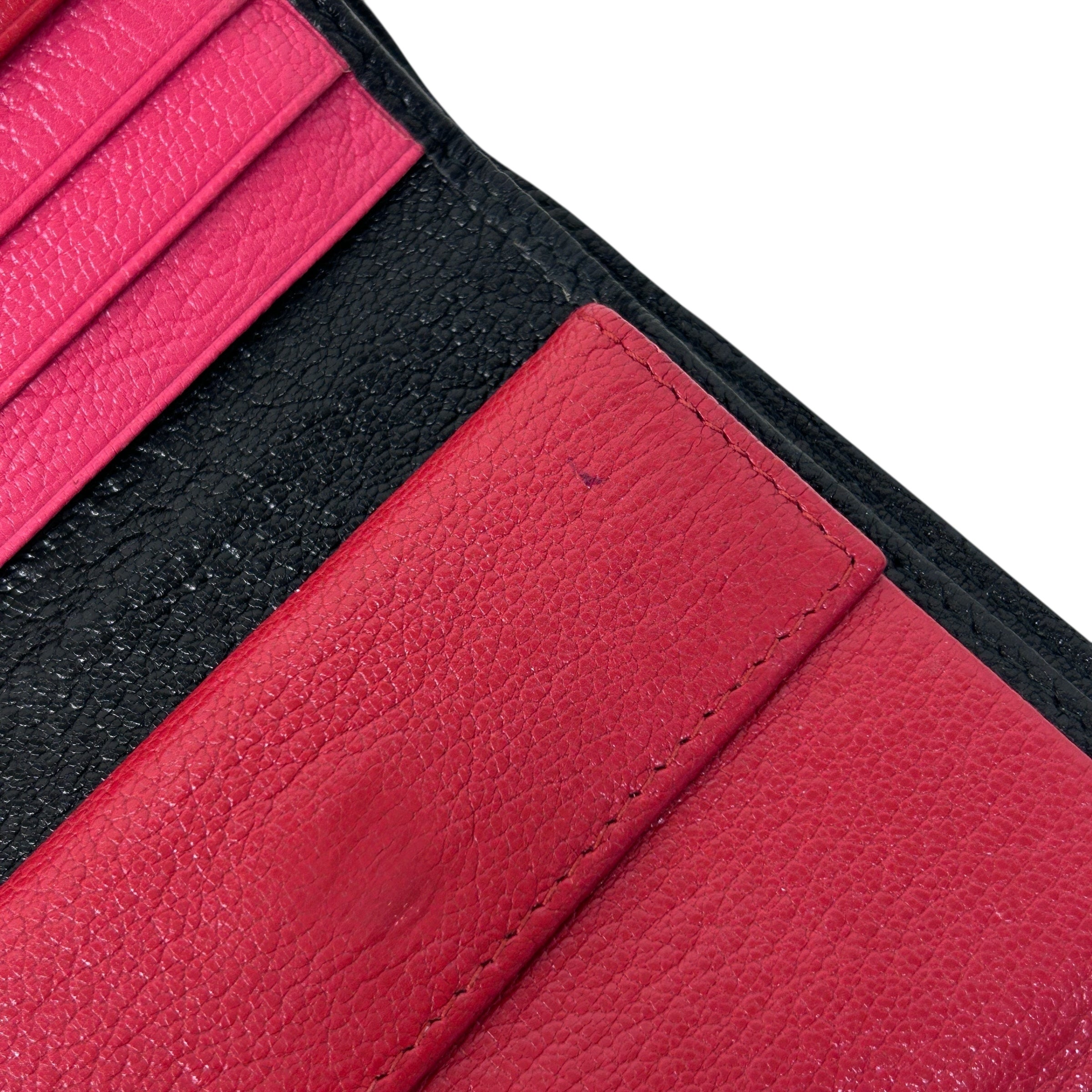 Vintage Black & Red Calfskin Bifold Wallet