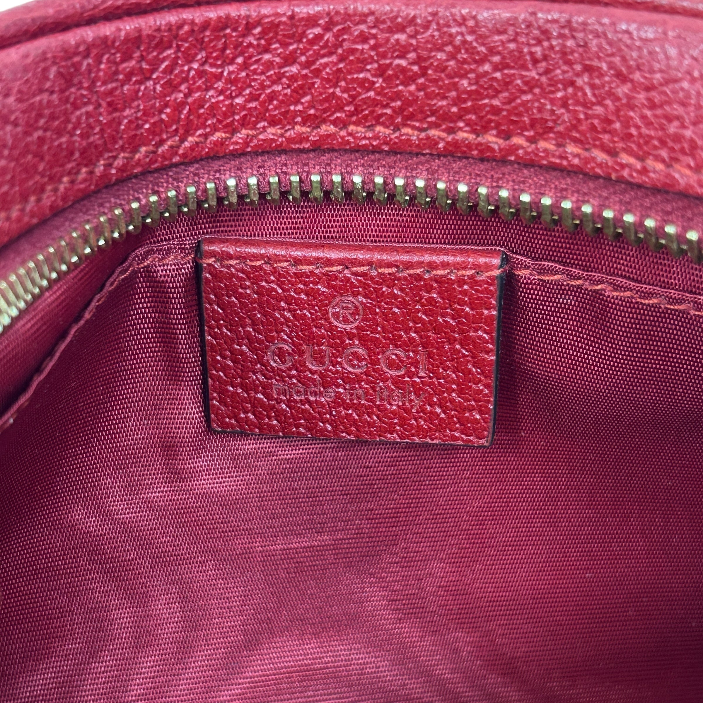 White/Blue/Red Stripe Canvas and Leather Mini Ophidia Crossbody Bag w/GHW