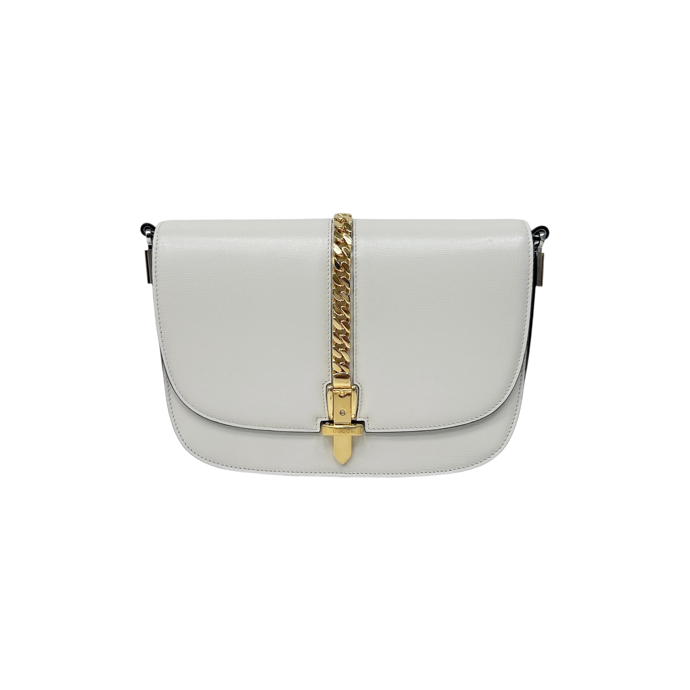White/Cream Sylvie 1969 Shoulder Bag w/GHW