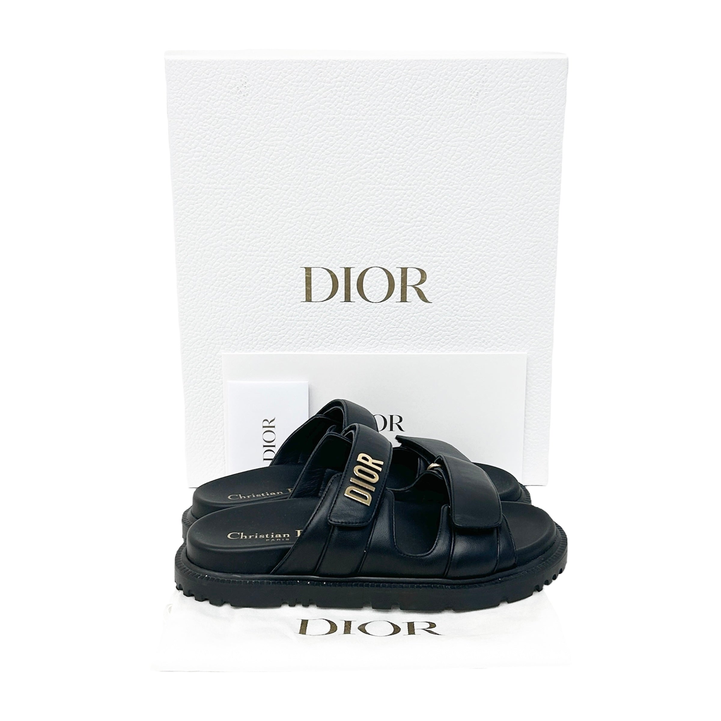 Black Lambskin Dioract Sandal