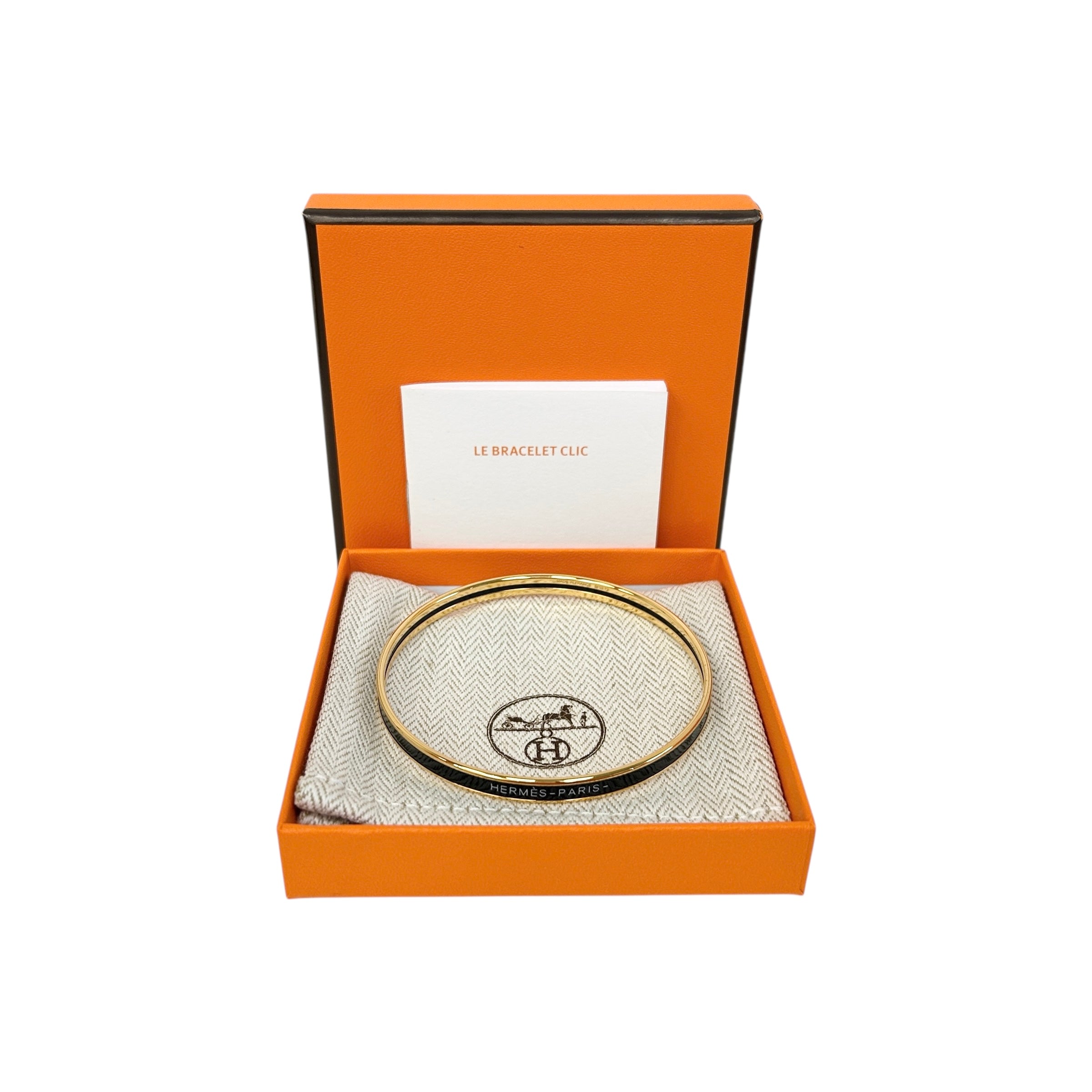 Black Uni Extra Narrow Enamel Bangle w/RGHW