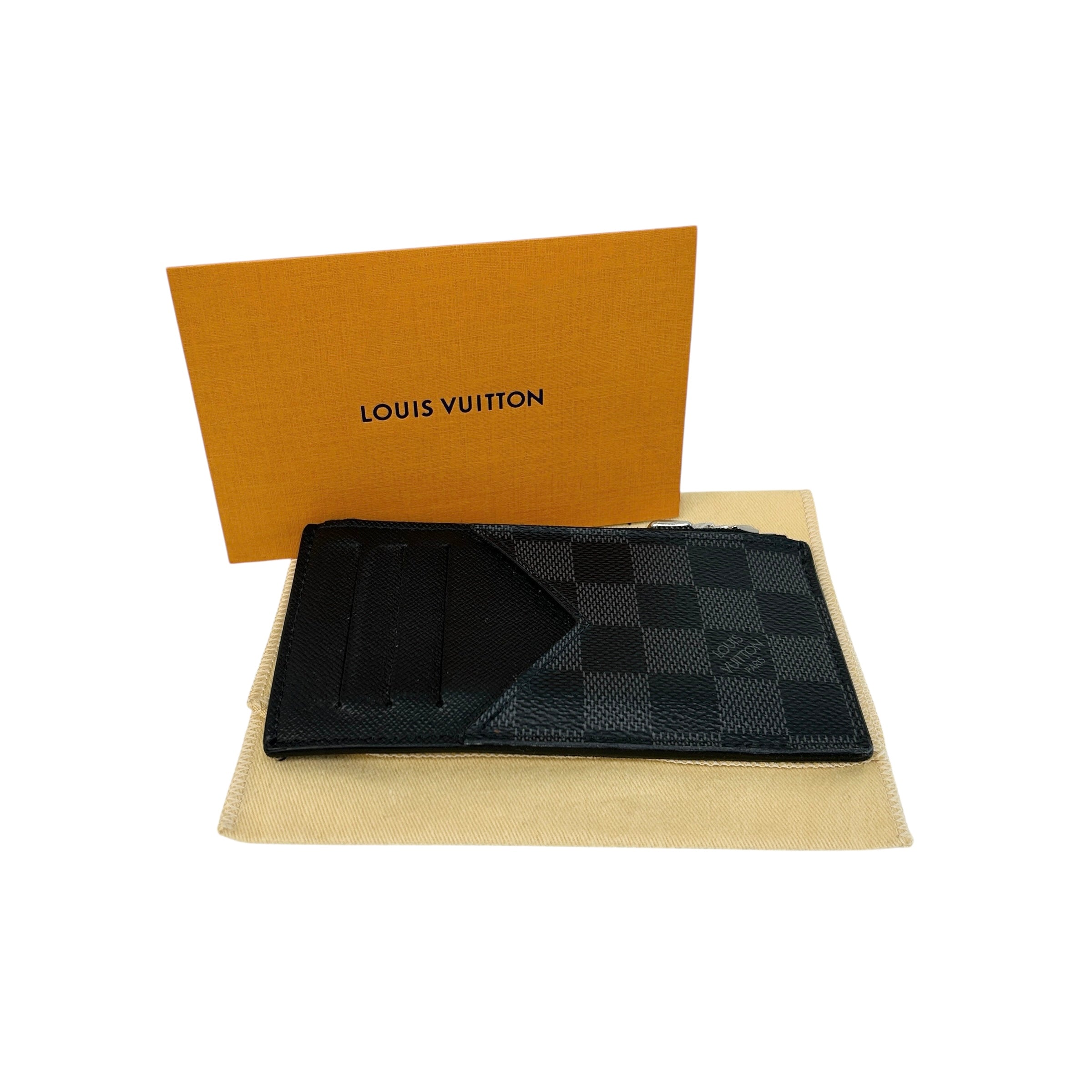 graphite damier coin card holder