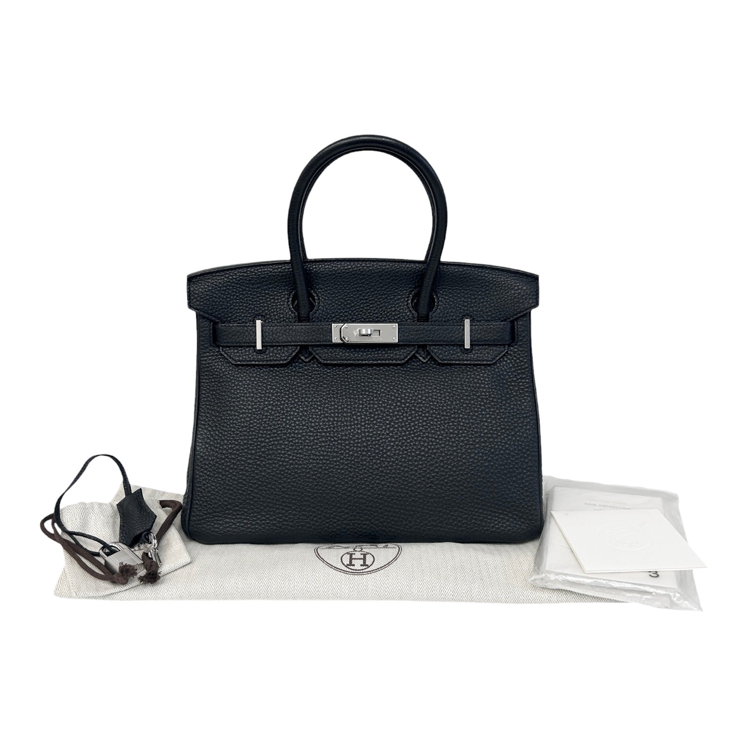 Black Clemence Leather Birkin 30 Bag w/PHW