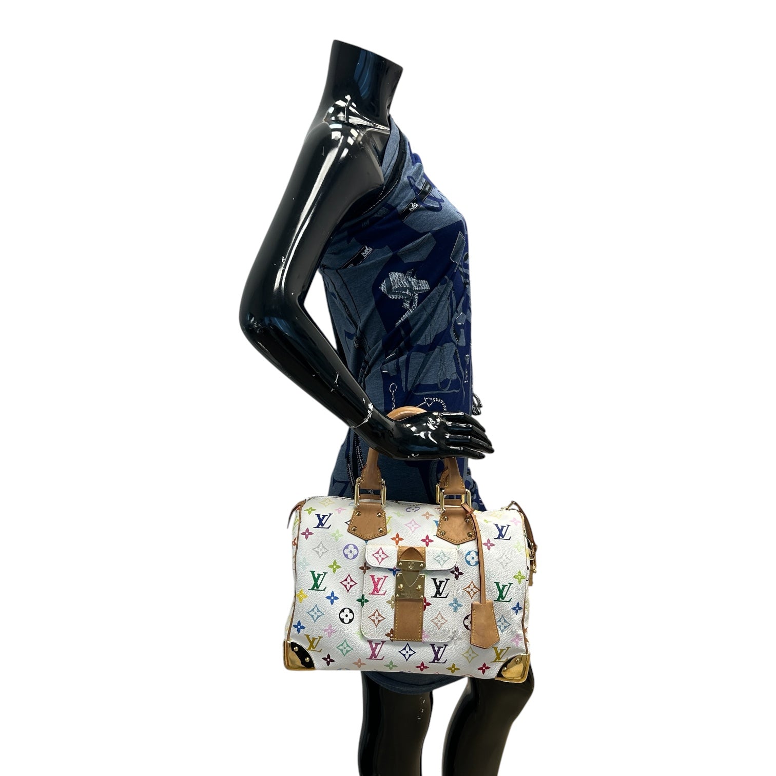 White Monogram Multicolor Speedy 30 Bag