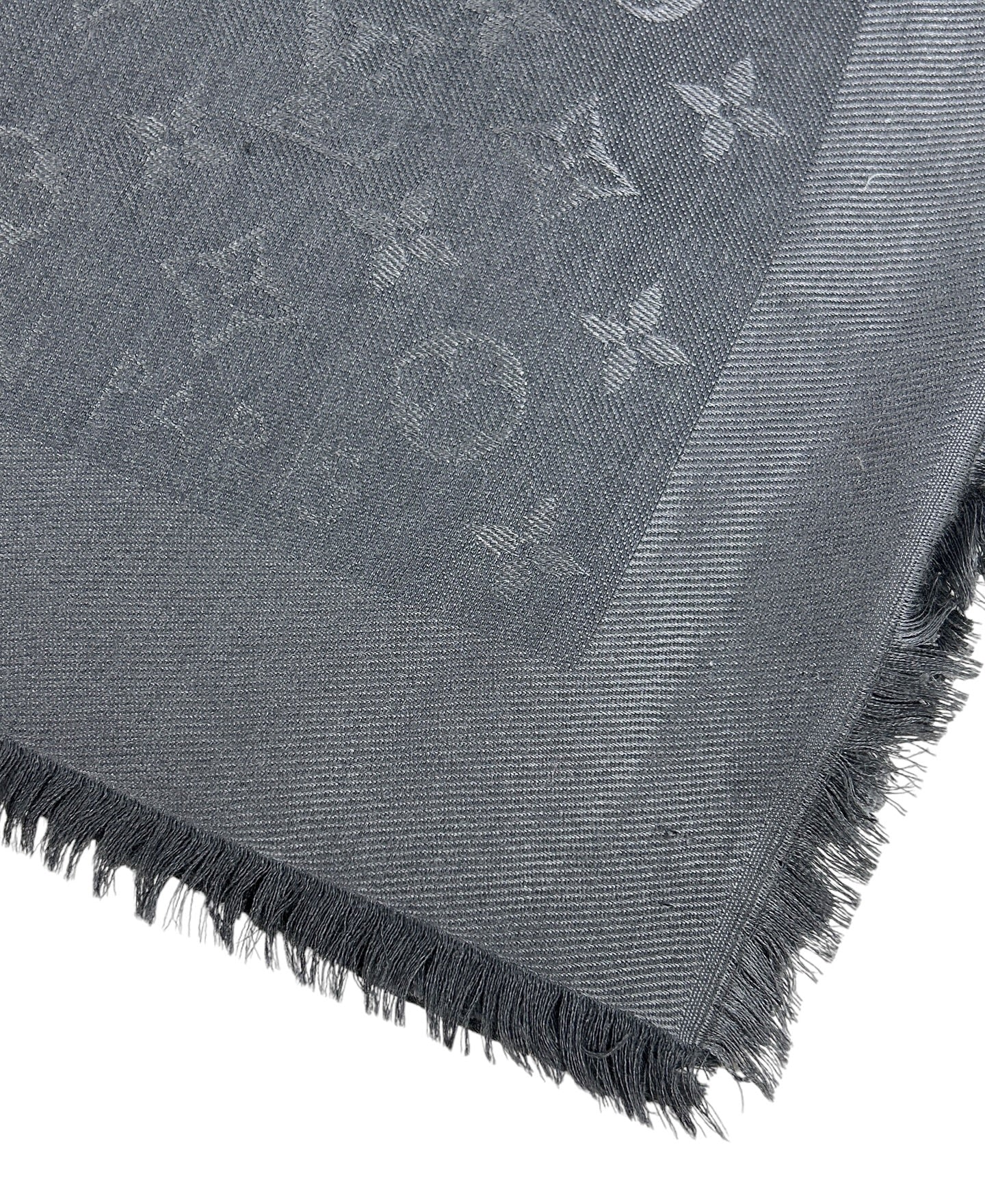 Grey Reversible Monogram Eclipse Wool/Silk Shawl - PENDING FOR DK