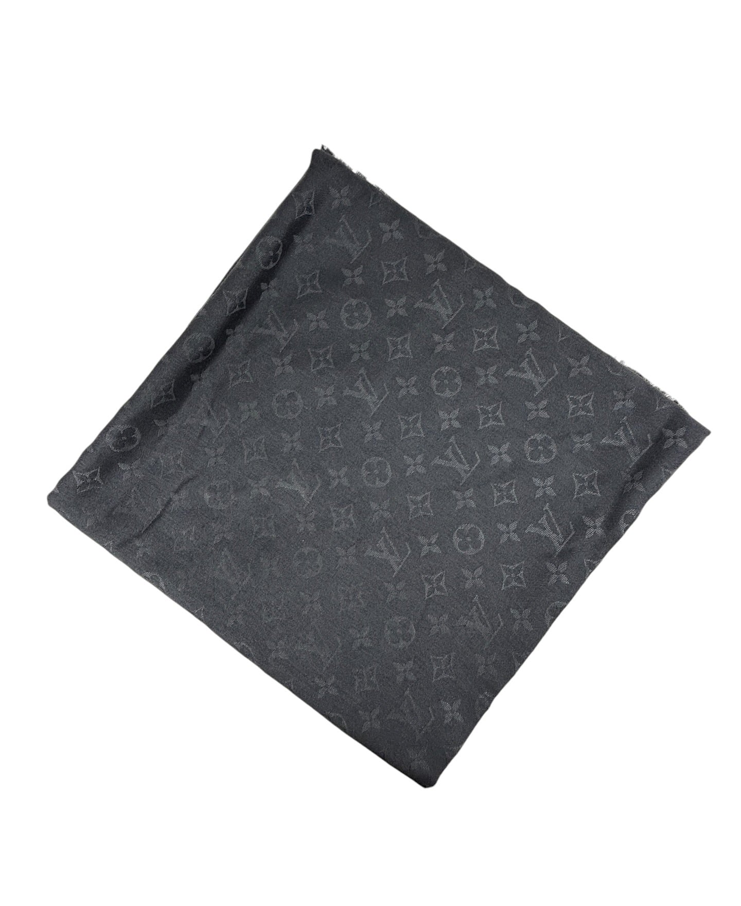 Grey Reversible Monogram Eclipse Wool/Silk Shawl - PENDING FOR DK