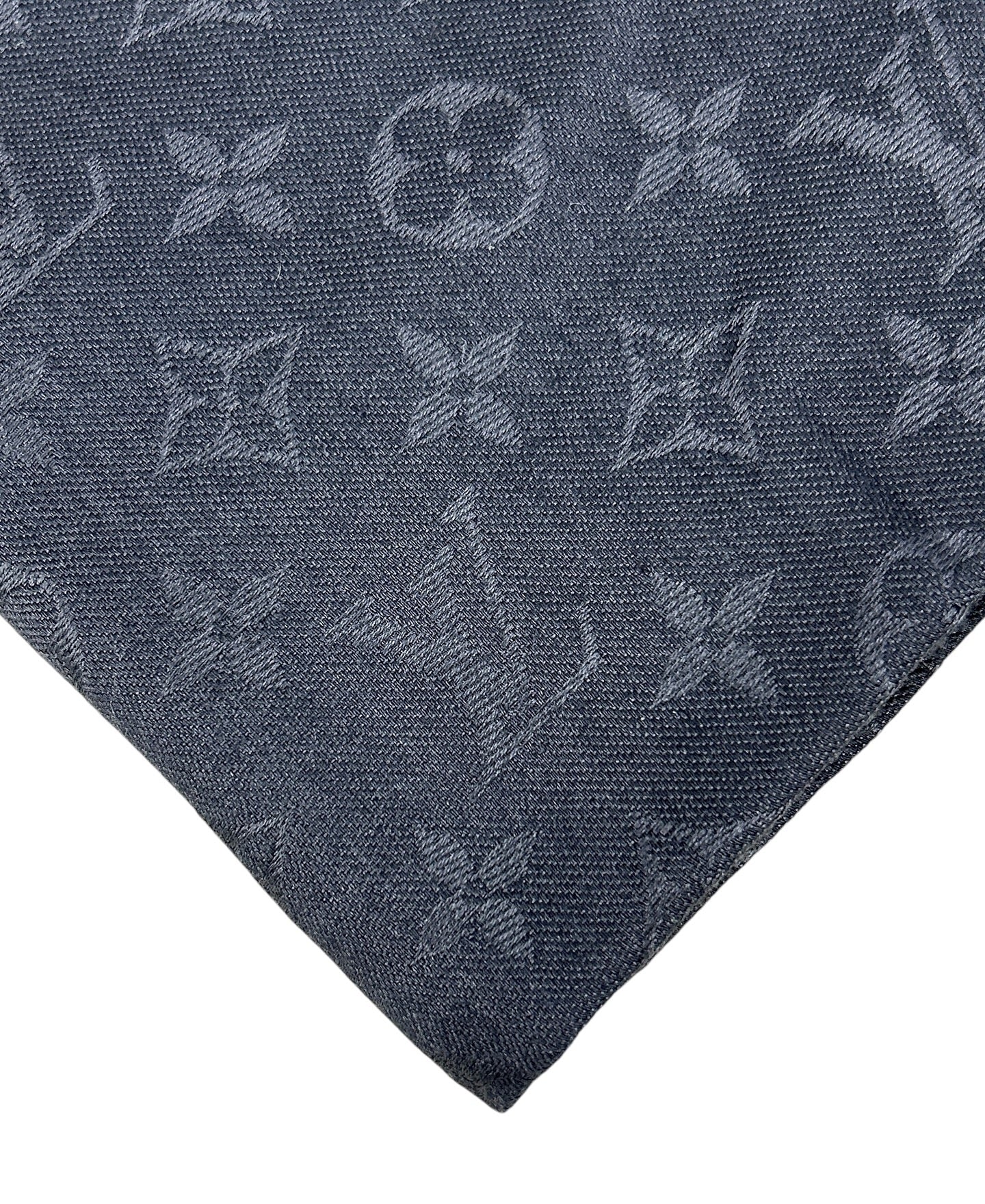 Grey Reversible Monogram Eclipse Wool/Silk Shawl - PENDING FOR DK