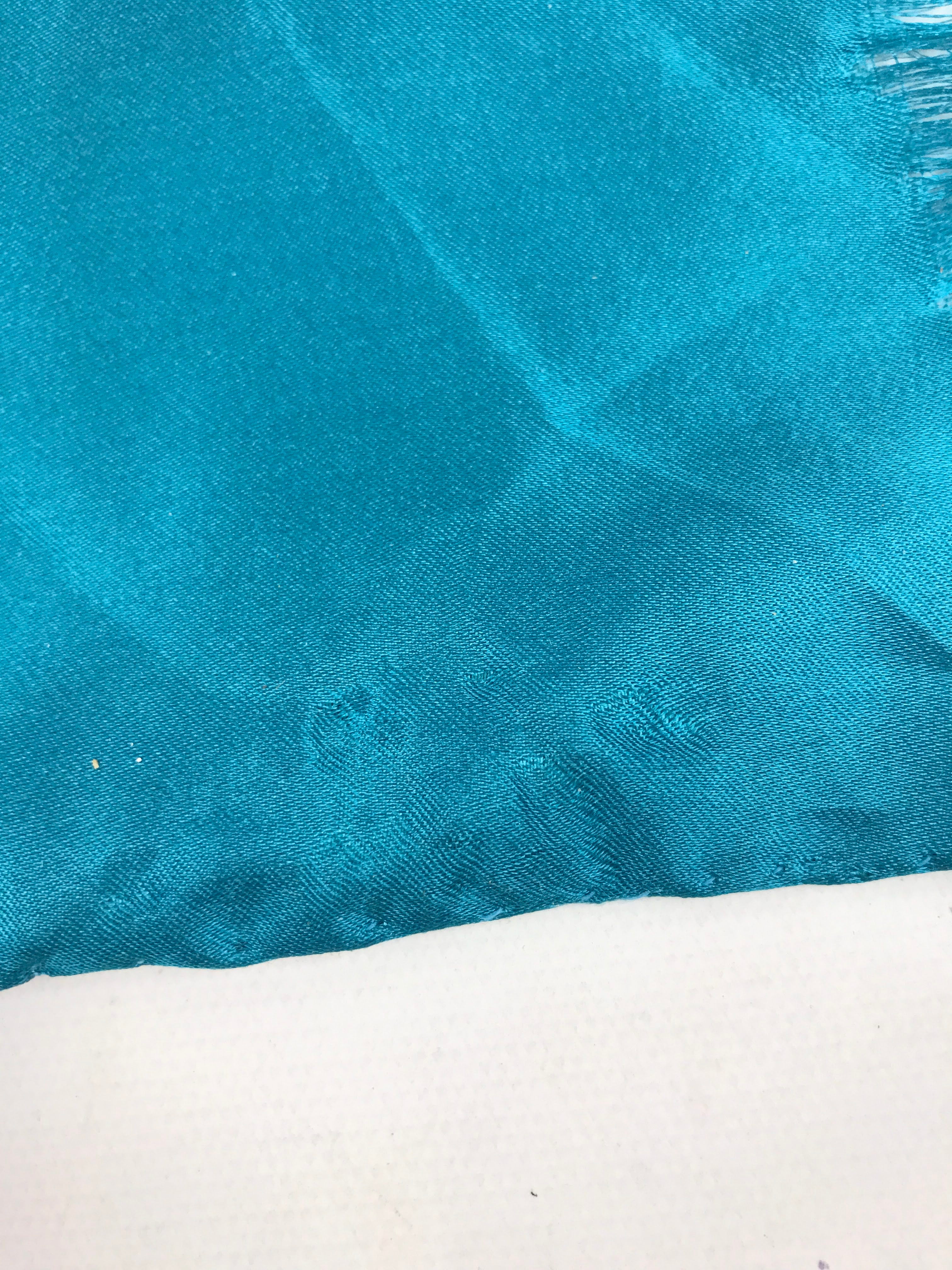 Blue Logo Print Silk Scarf