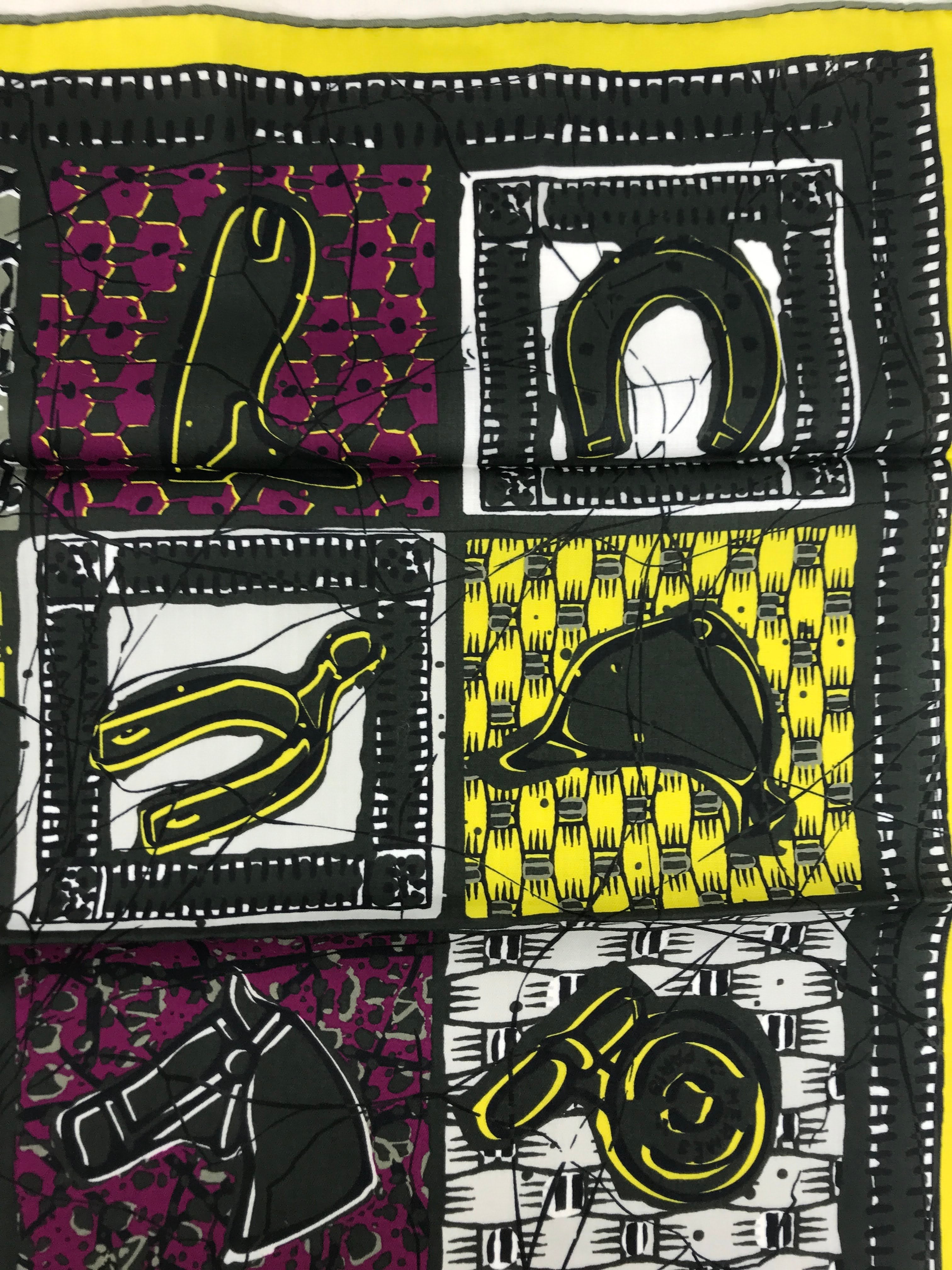 Green/Yellow/Fuschia Le Boubou H Cotton Scarf