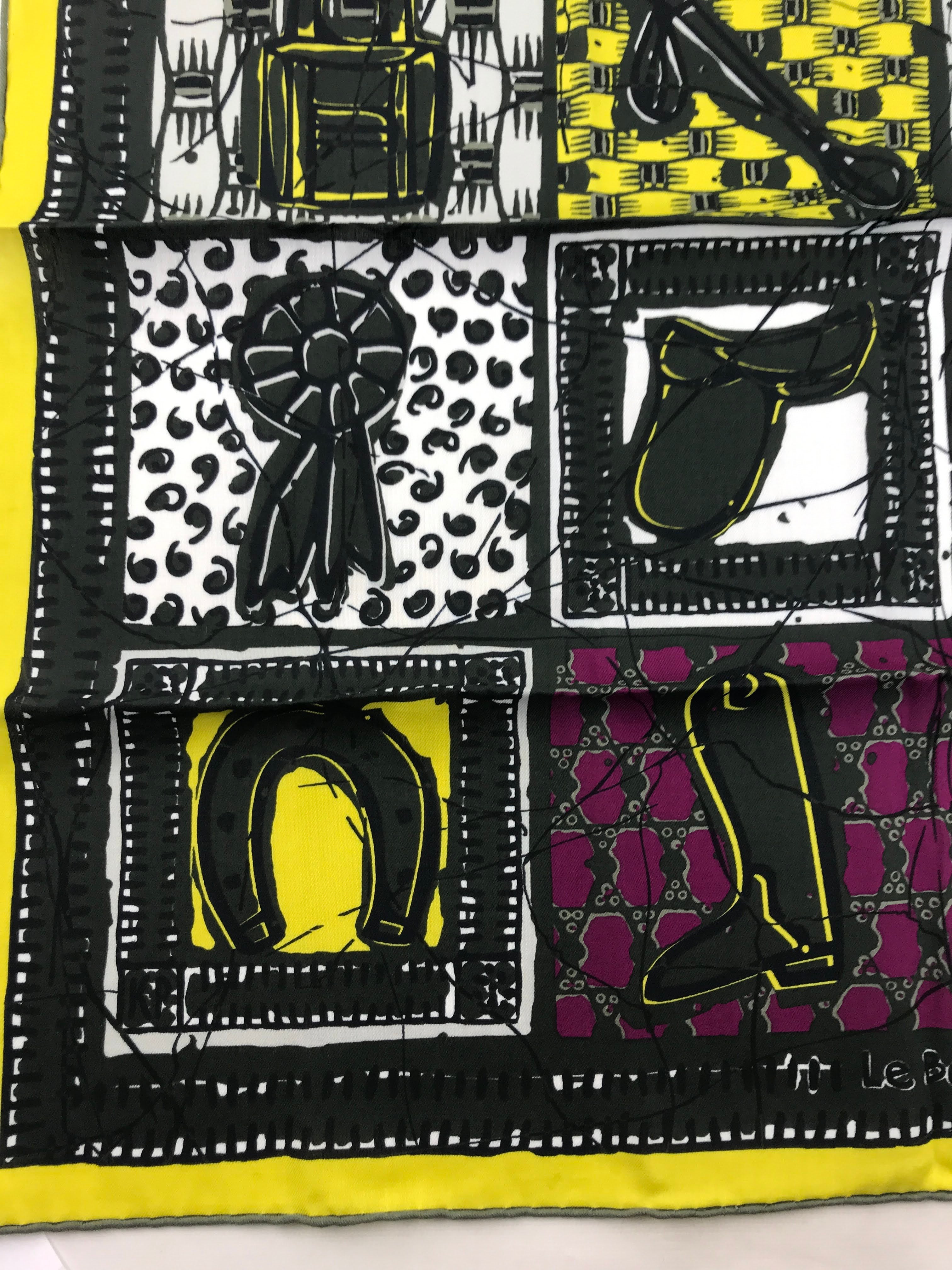 Green/Yellow/Fuschia Le Boubou H Cotton Scarf