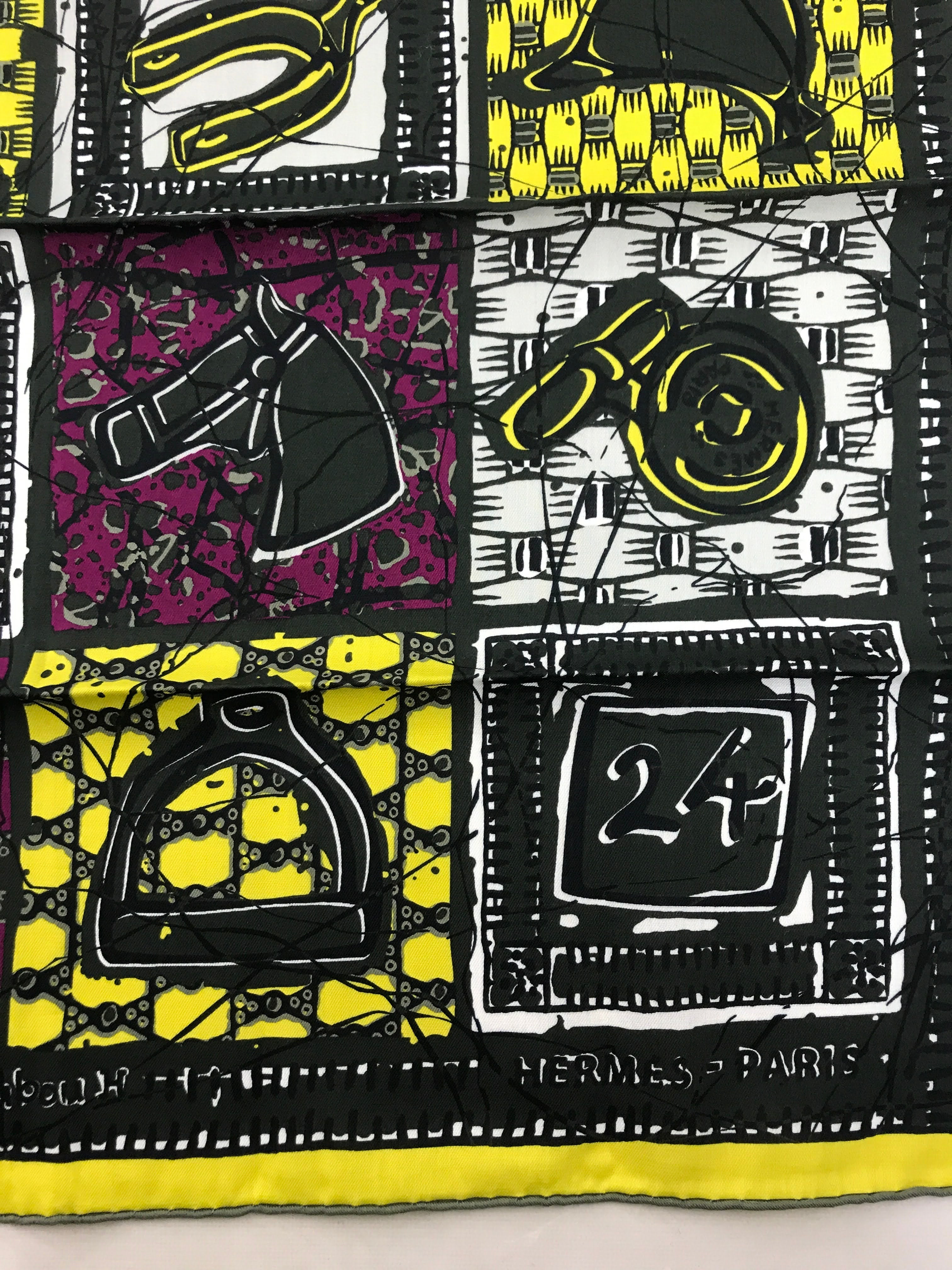 Green/Yellow/Fuschia Le Boubou H Cotton Scarf