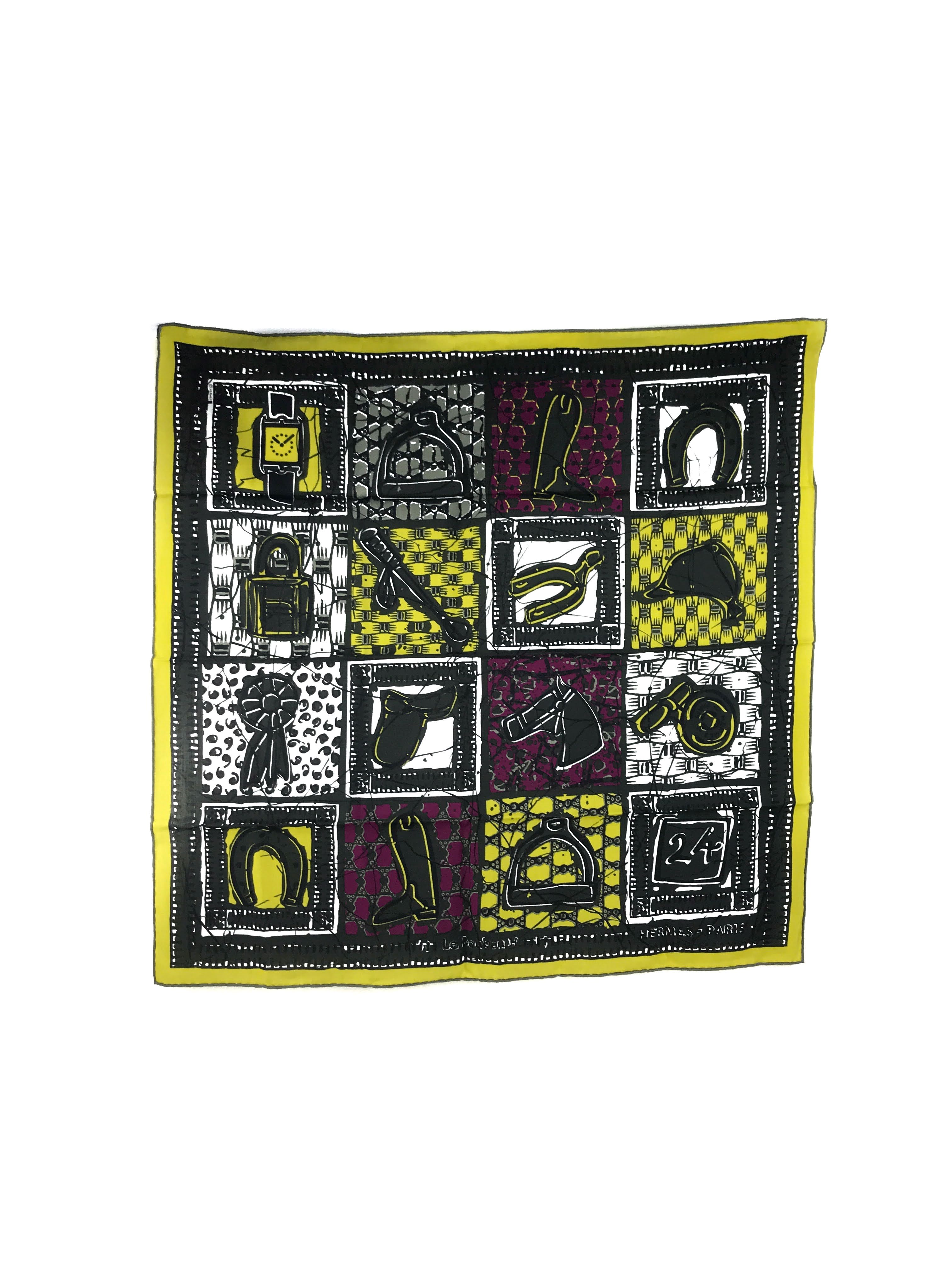 Green/Yellow/Fuschia Le Boubou H Cotton Scarf