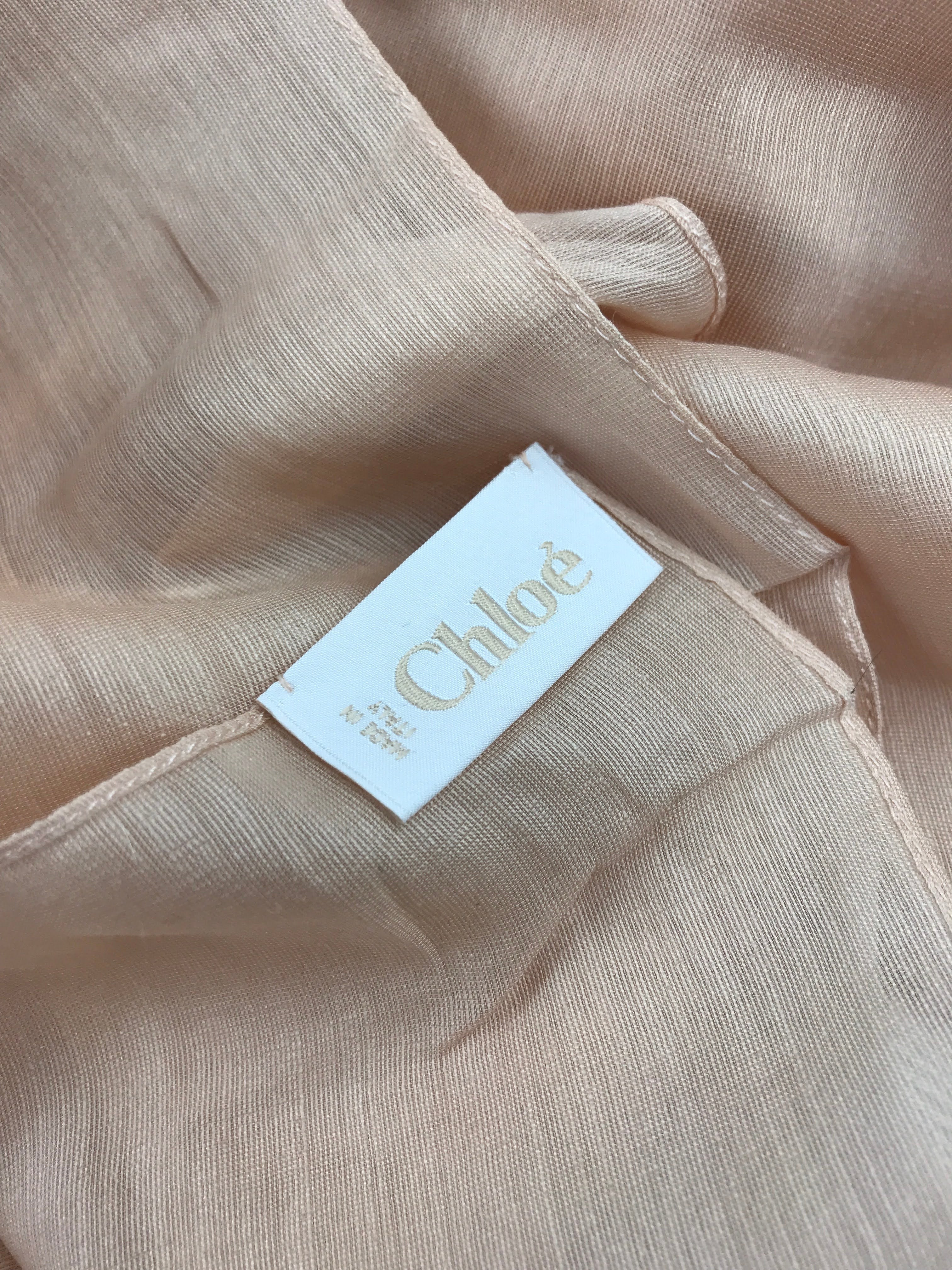 Light Pink/Nude Large Circle-Jacquard Embroidered Wool/Silk Shawl